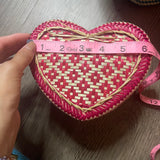 Handmade Bamboo Heart Basket Size Small