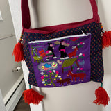 Hand Embroidery Messenger Bag W/Bell Tassels