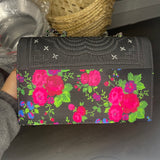 Thai Lis Loos CB Purse Hand Embroidery Black